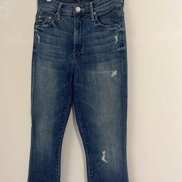 Mother Denim The Insider Crop Fray in Homebound Jeans Straight Leg Jeans Size 26 - Picture 8 of 16